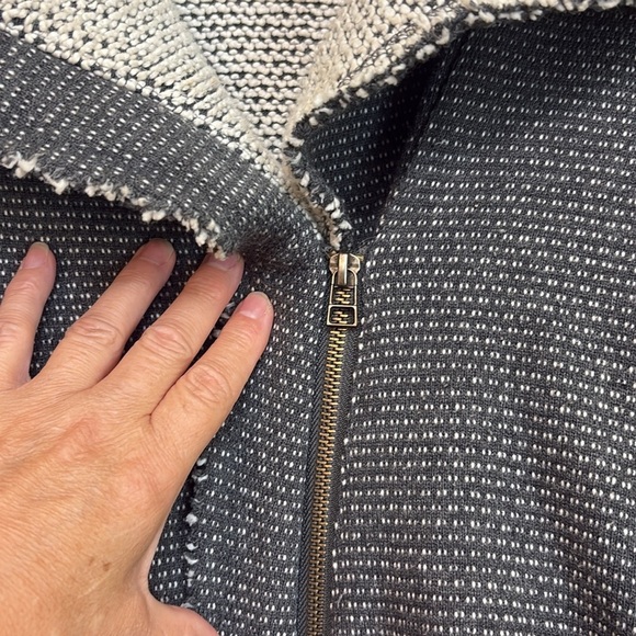 Lilla P | Grey Long Sleeve Knit Asymmetrical Hidden Zip Jacket Sweater Cardi L - Picture 9 of 12